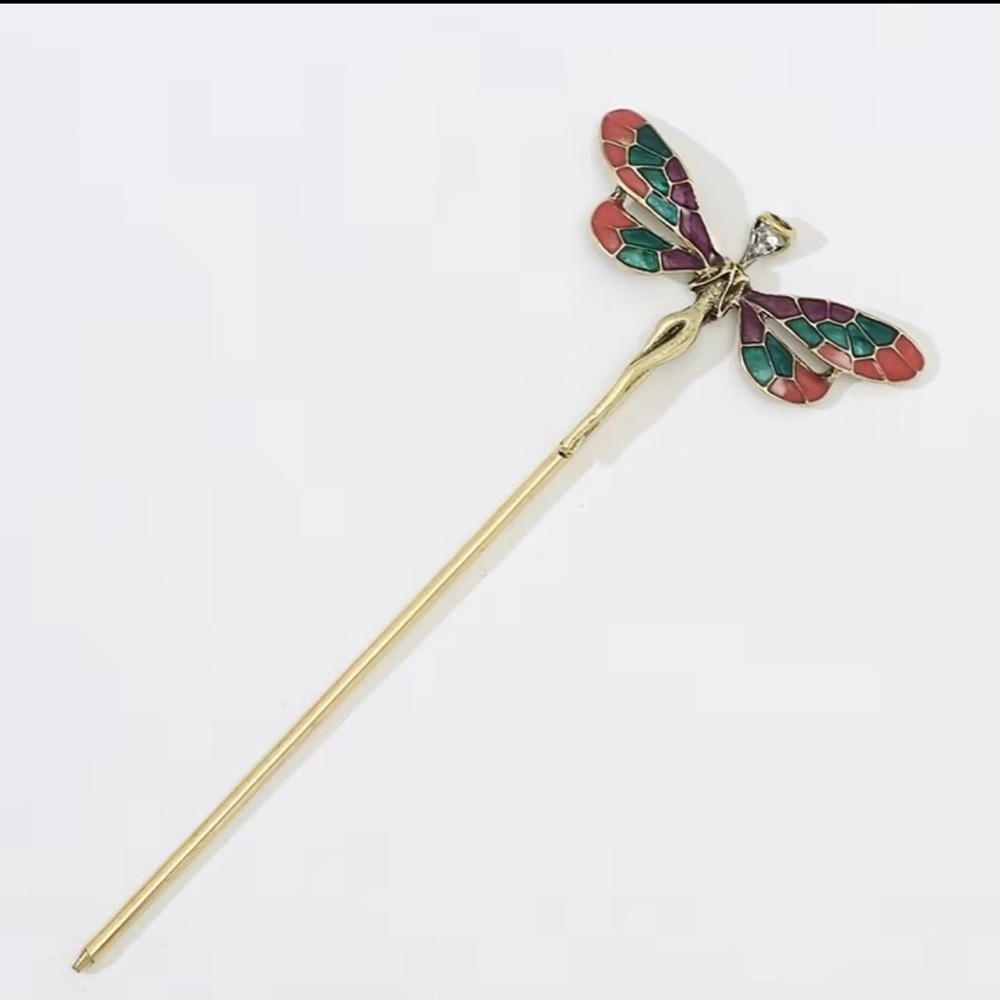 Elegant Butterfly Hair Stick with Multicolor Accents
